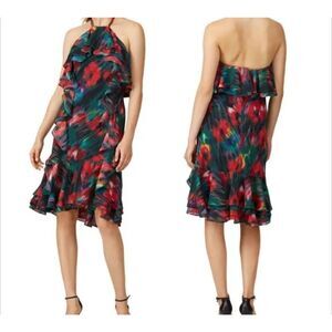 Jason Wu Spring 2016 Runway 100% Silk  Halter Neck Ruffle dress size 4